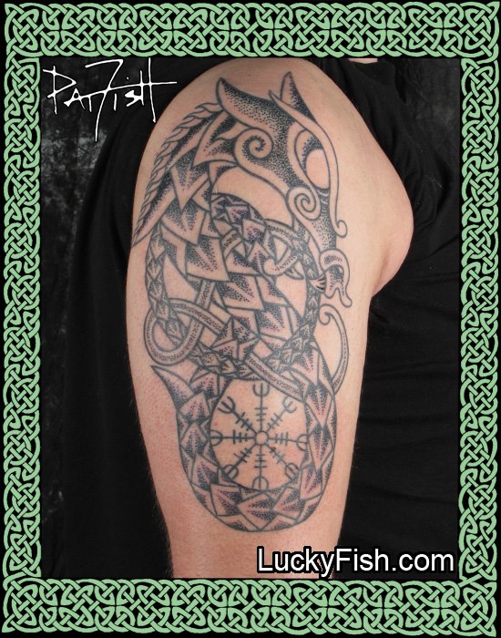 Nordic Dragon designed by Colin Dale — LuckyFish, Inc. and Tattoo Santa  Barbara