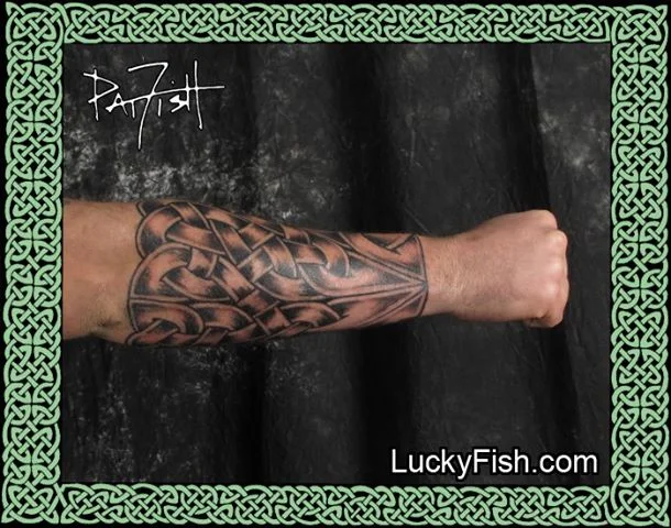Complete Forearm Coverage Celtic Tattoo by Pat Fish