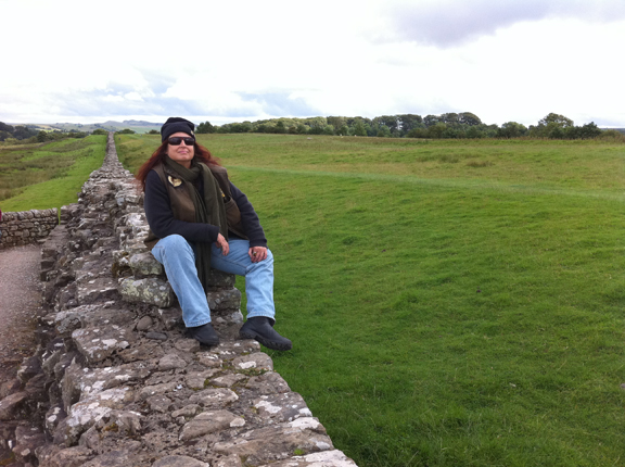 Here I am sitting on Hadrian's Wall, outside of Carlisle. The ancient wall runs across the span of the island that is Great Britain, and was a bulwark and thoroughfare with civilization on one side, and the great Northern Wild Lands of the Picts above.