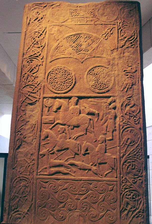 The Hilton of Cadboll stone now in the antiquities section of the National Museum of Scotland in Edinburgh.