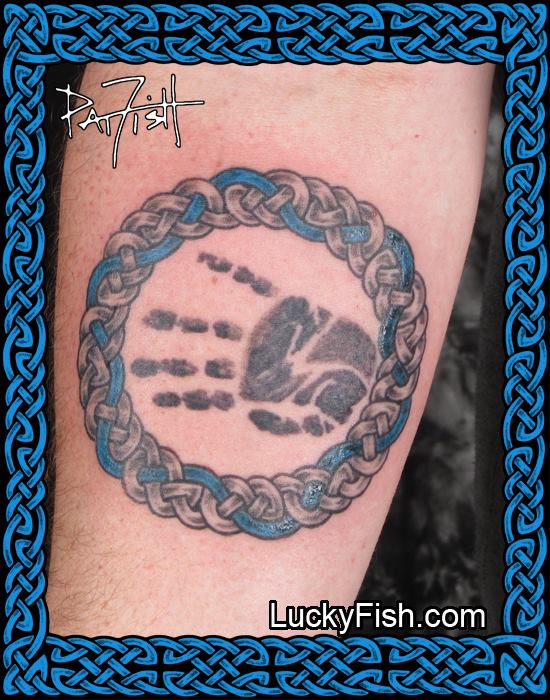 Handprint and Celtic Ring Dedication by Pat Fish
