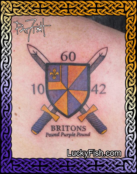 College Crest Alumni Tattoo by Pat FIsh