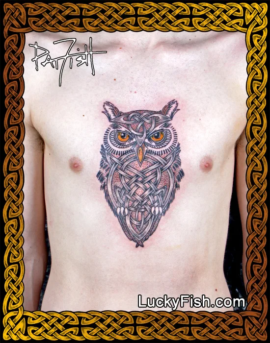 Celtic Owl Tattoo by Pat Fish