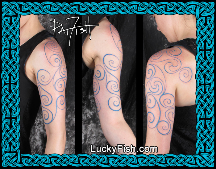 'Pictish Warrior' Spirals Tattoo — LuckyFish, Inc. and Tattoo Santa Barbara