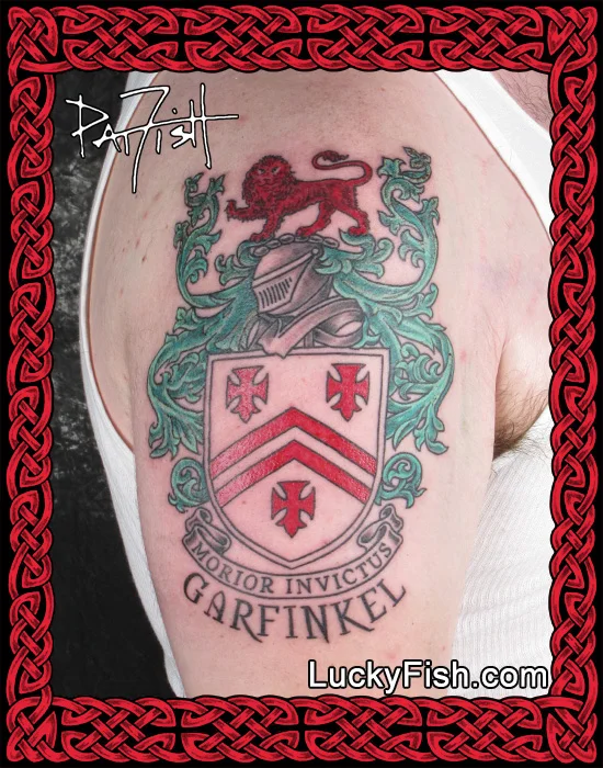 Garfinkel Family Crest Tattoo by Pat Fish
