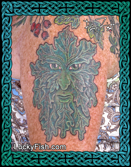 Celtic Green Man Tattoo — LuckyFish, Inc. and Tattoo Santa Barbara