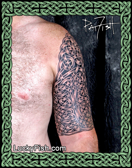 Celtic Hero Forearm Sleeve Tattoo Design — LuckyFish, Inc. and