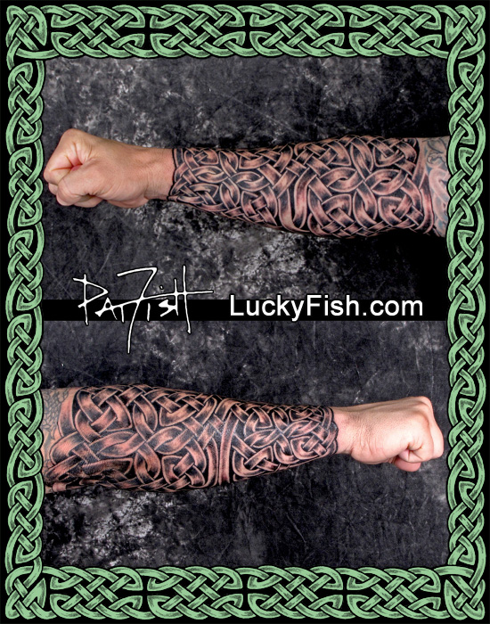 Gauntlet Tattoo for Forearm with Nordic Dragon  LuckyFish Art