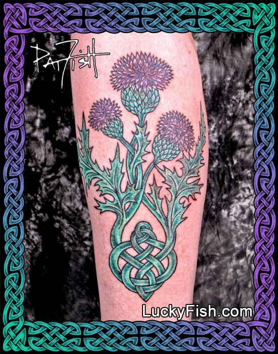 'Queen Thistle' Scottish Celtic Tattoo by Pat Fish