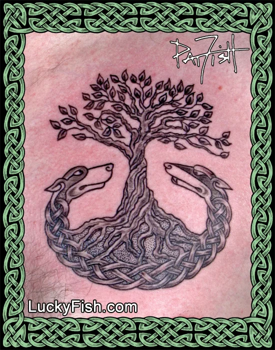 Celtic Family Roots Tree of Life Tattoo by Pat Fish