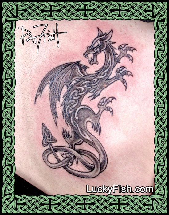 Celtic Nordic Dragon Tattoo by Pat Fish