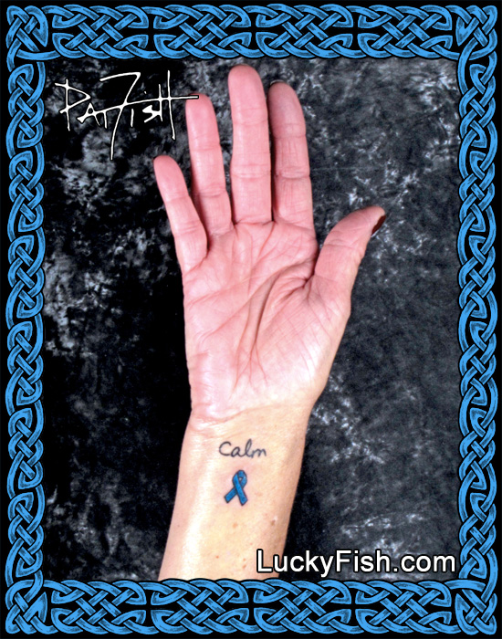 Cancer Ribbon Memorial Tattoo by Pat Fish