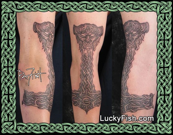 Viking Thor's Hammer Tattoo by Pat Fish