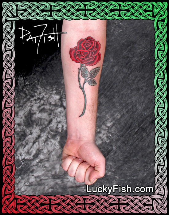 Classic Rose Tattoo by Pat FIsh