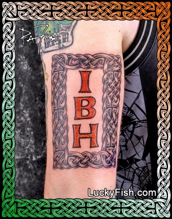 Celtic Framed Initials Tattoo by Pat Fish