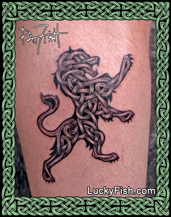 Celtic Knotwork Lion Tattoo by Pat FIsh