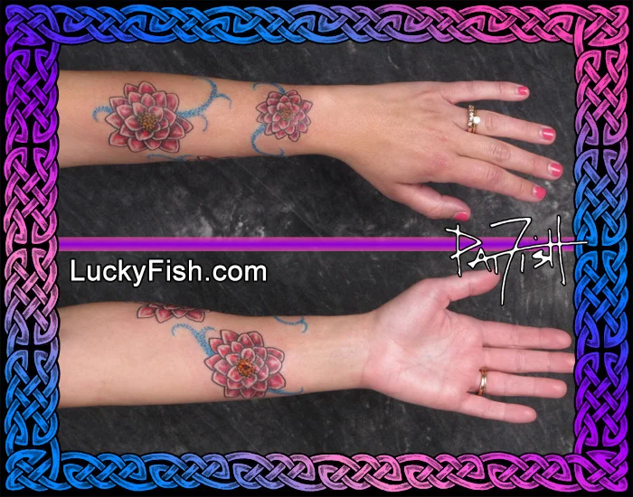 Water Lily Camouflage Tattoo by Pat Fish