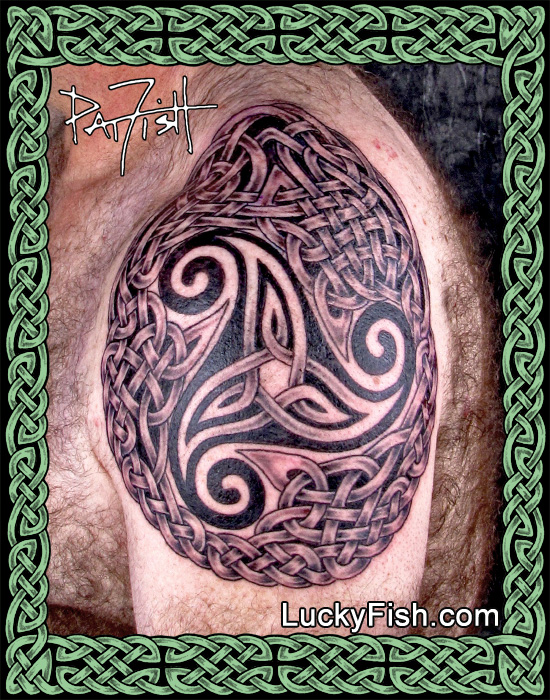 Celtic Security Shield Spiral Tattoo — LuckyFish, Inc. and Tattoo Santa  Barbara