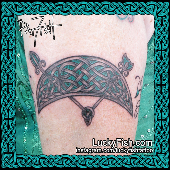 Colored Rosemarkie Crescent Tattoo by Pat Fish