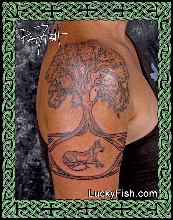 'Foxy Lady' Celtic Tree Tattoo by Pat Fish