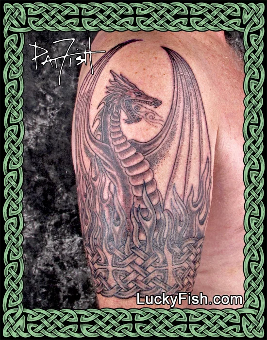 Celtic 'Dragon Phoenix' Tattoo by Pat Fish