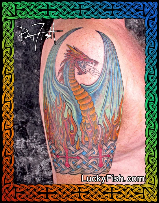Celtic 'Dragon Phoenix' Tattoo by Pat Fish