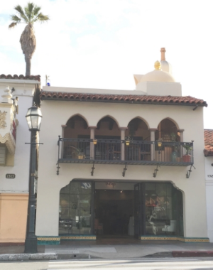 Indigo Interiors occupies an old adobe just north of the Arlington Theater.