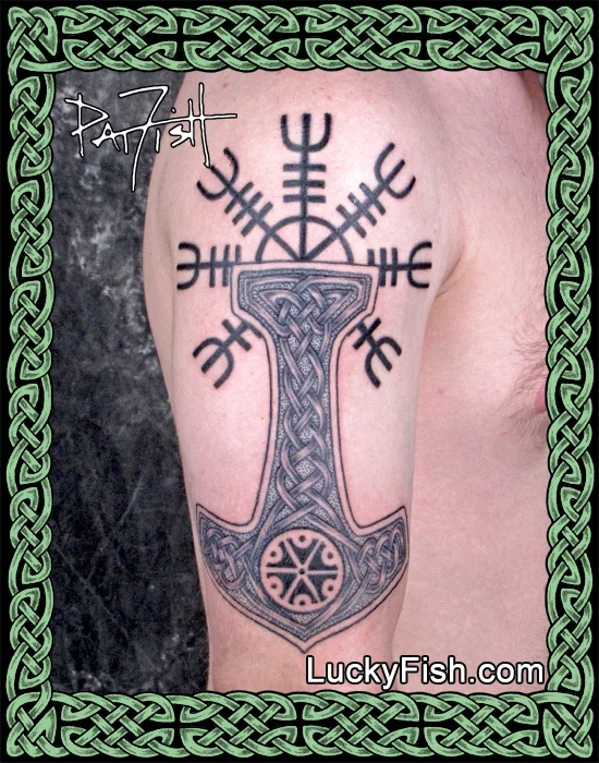 Slavic 'Axe of Perun - God of Thunder' Tattoo by Pat Fish