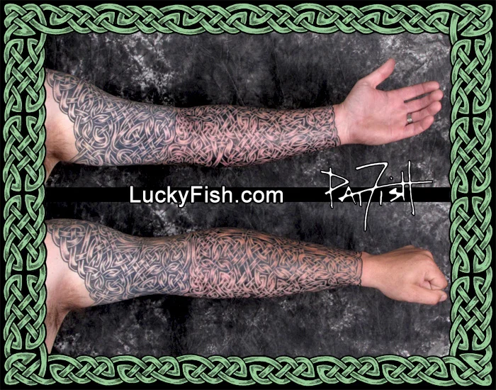 Full Sleeve Celtic Knot 'Body Armor' Tattoo by Pat Fish