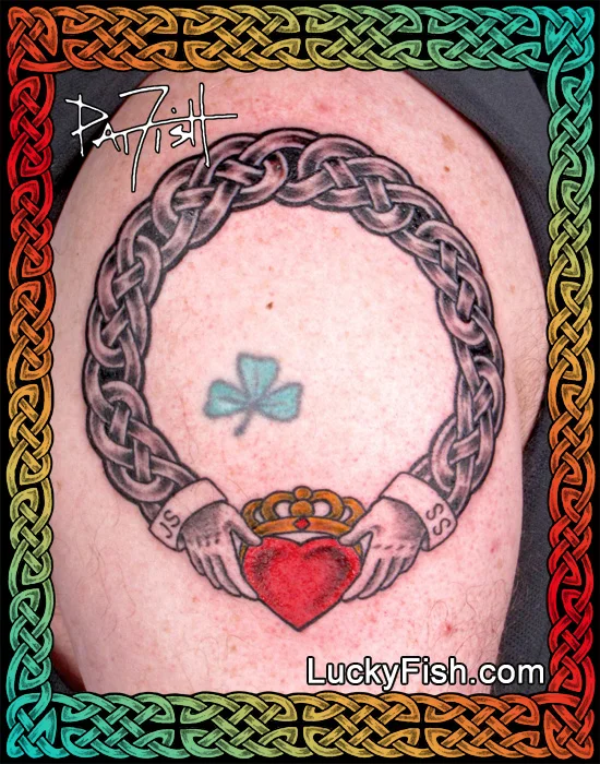 Custom Claddagh Ring Tattoo — LuckyFish, Inc. and Tattoo Santa Barbara