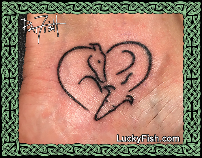Heart Hounds tattoo by Pat Fish