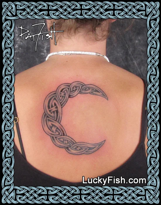 Celtic moon tattoo by Pat Fish