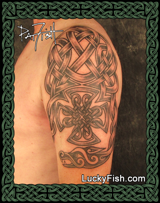 Fireman's Dragon Half-Sleeve Tattoo Design — LuckyFish, Inc. and Tattoo  Santa Barbara