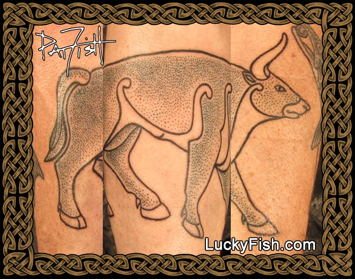 Reay Stone Bull tattoo by Pat Fish