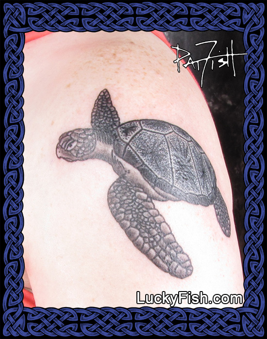 Sea Turtle tattoo by Pat Fish