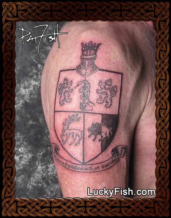Sullivan Family Crest tattoo by Pat Fish