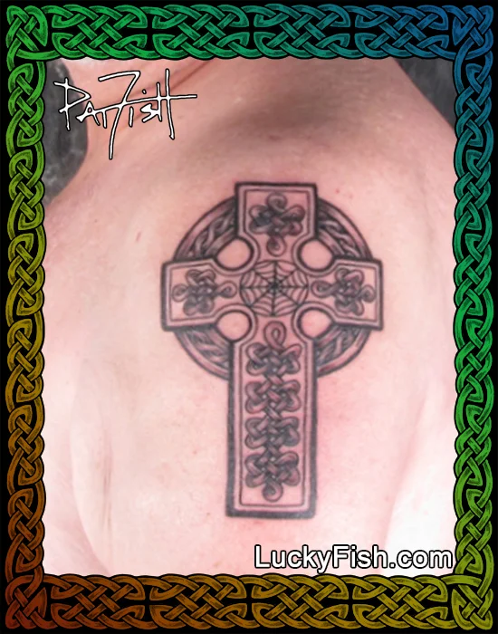 Scottish King’s cross tattoo by Pat Fish