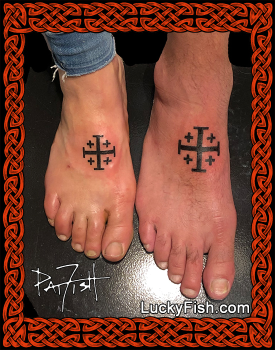 Jerusalem Cross Tattoo — LuckyFish, Inc. and Tattoo Santa Barbara