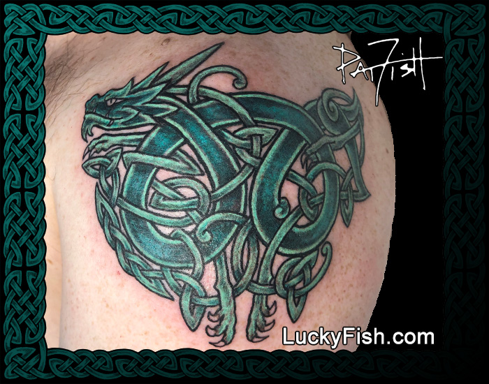 Dragon Guard Tattoo Design — LuckyFish, Inc. and Tattoo Santa Barbara