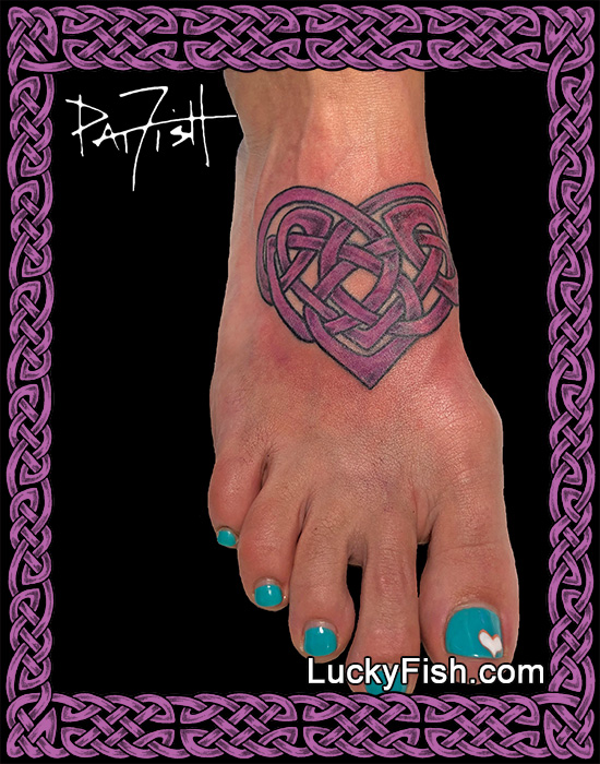 Knotty Heart Celtic tattoo design — LuckyFish, Inc. and Tattoo Santa Barbara