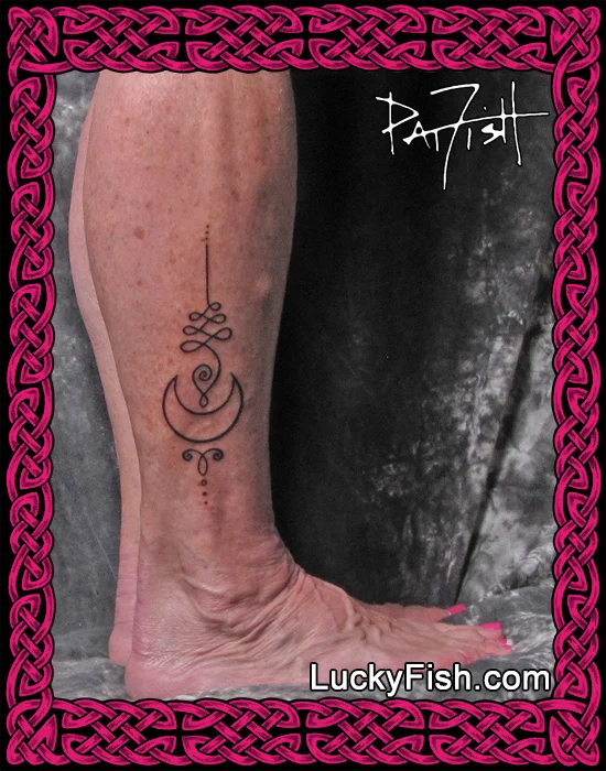 Unalome tattoo by Pat Fish