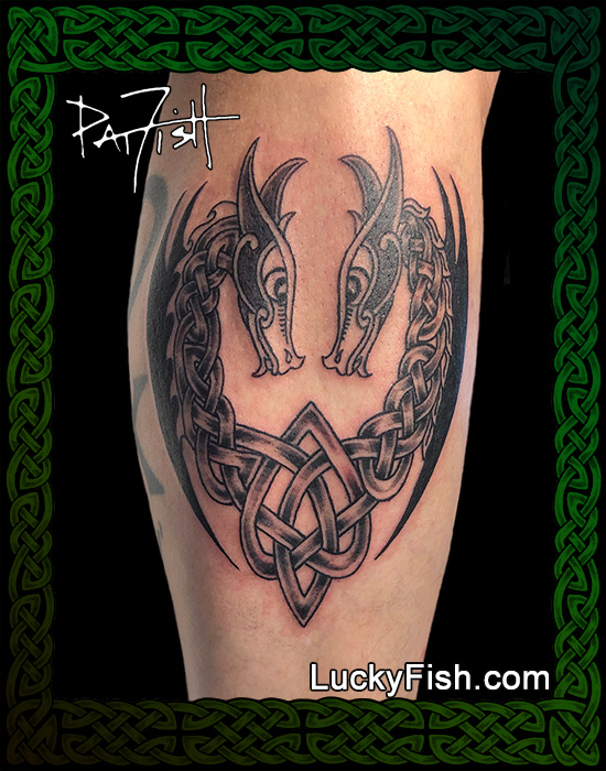 Dragon Consorts Nordic Celtic tattoo design — LuckyFish, Inc. and Tattoo  Santa Barbara