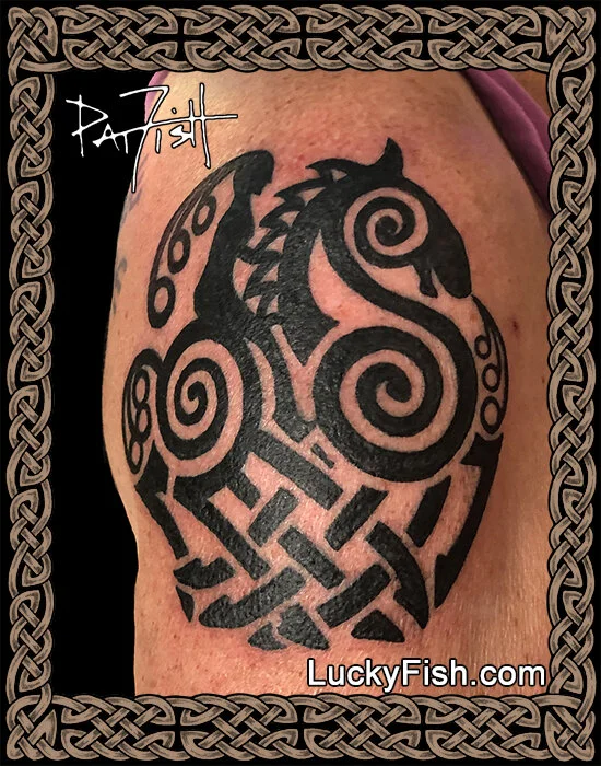 Sleipnir tattoo by Pat Fish
