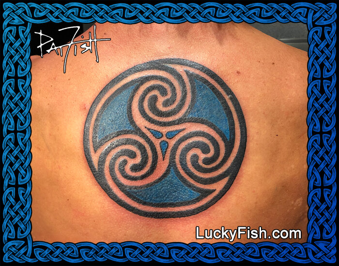 Manannán mac Lir Celtic spiral tattoo design — LuckyFish, Inc. and Tattoo  Santa Barbara