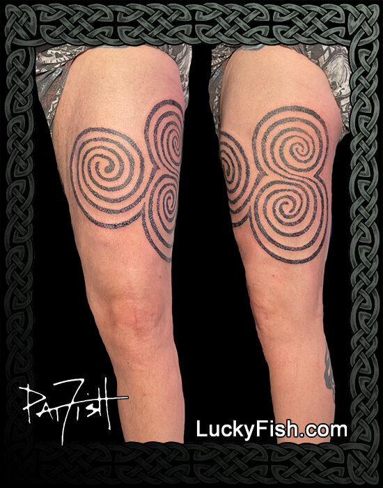 Newgrange Triple Spirals Tattoo Design — LuckyFish, Inc. and Tattoo Santa  Barbara