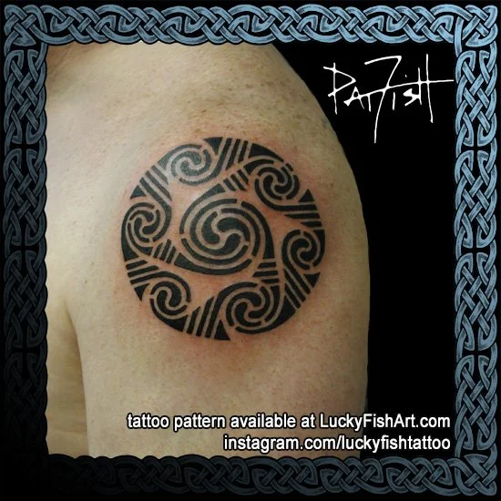 Wheel of Taranis God of Thunder Thor Tattoo Design