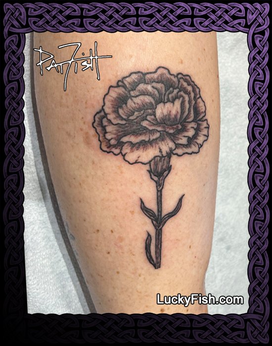 Carnation Abundance Tattoo Design — LuckyFish, Inc. and Tattoo Santa Barbara