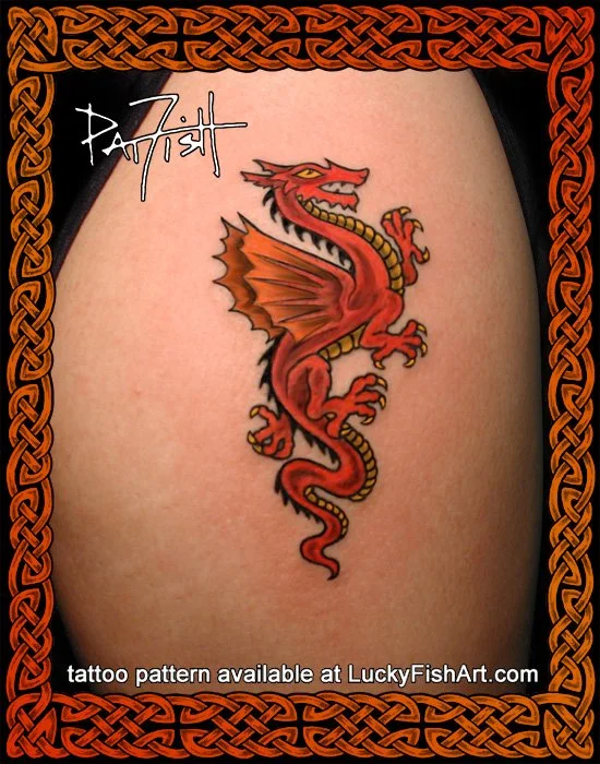 Traditional European Style Dragon Tattoo Design
