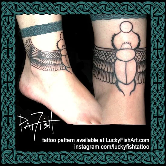 Egyptian Winged Scarab Tattoo Design