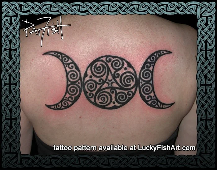 High Priestess Celtic Moon Tattoo Design